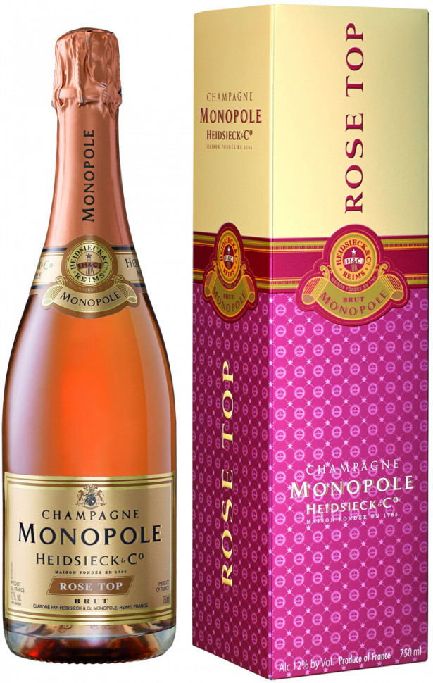Шампанское Heidsieck & Co Rose Top Brut Champagne AOC gift box