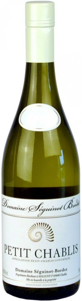 Вино Domaine Seguinot-Bordet, Petit Chablis AOC, 2013