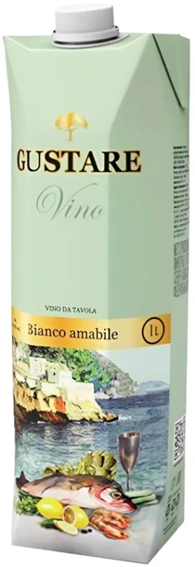 Вино Gustare Bianco Amabile, tetra-pak, 1 л