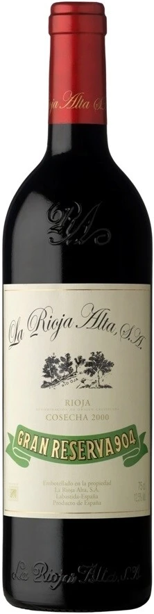 Вино La Rioja Alta, Gran Reserva 904, Rioja DOC, 2000